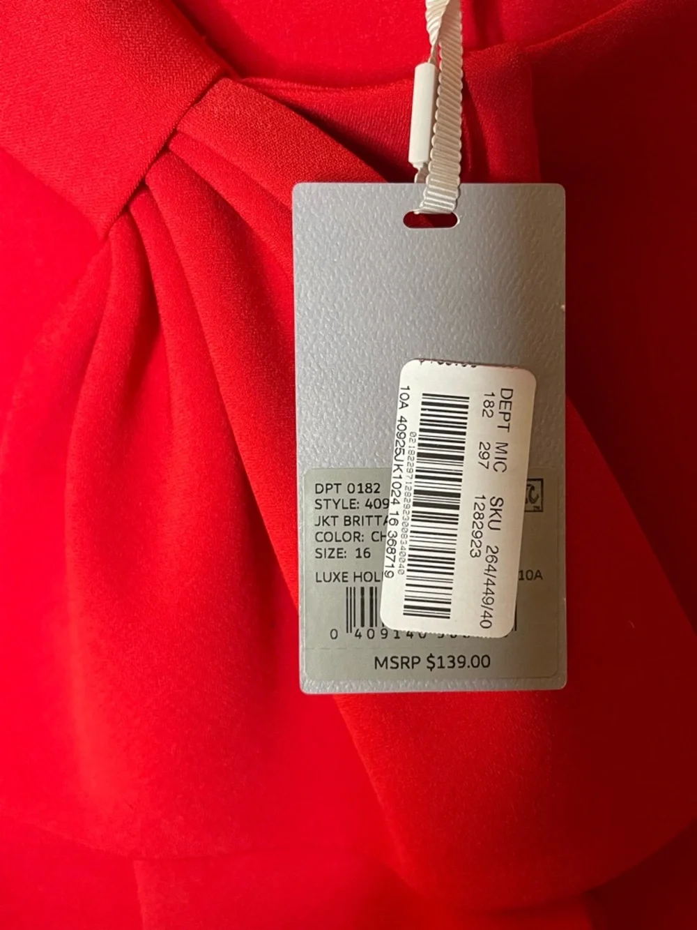 Preston & York Crepe Oversized Bow Snap Front Jacket and Dress Sz 16 NWT - Picture 8 of 9